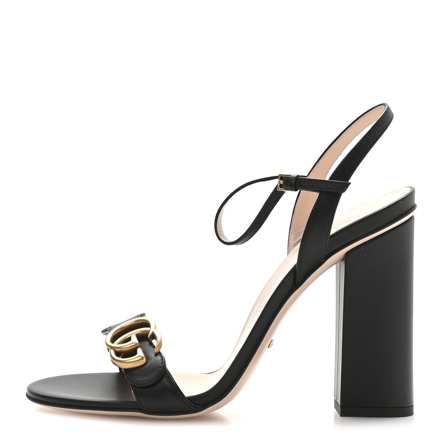 Lifford Calfskin GG Marmont Ankle Wrap 105mm Sandals 41 Black