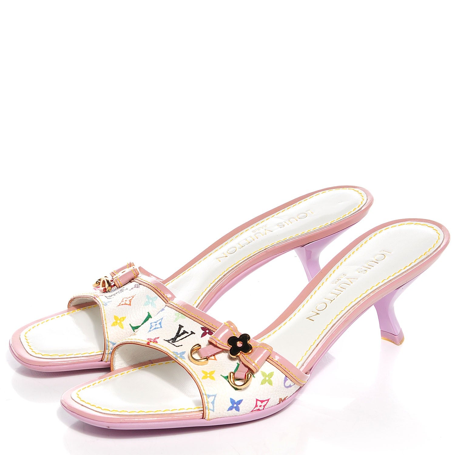 Louis Vuitton Monogram Multicolor Sandals 36.5 White 3 of 8