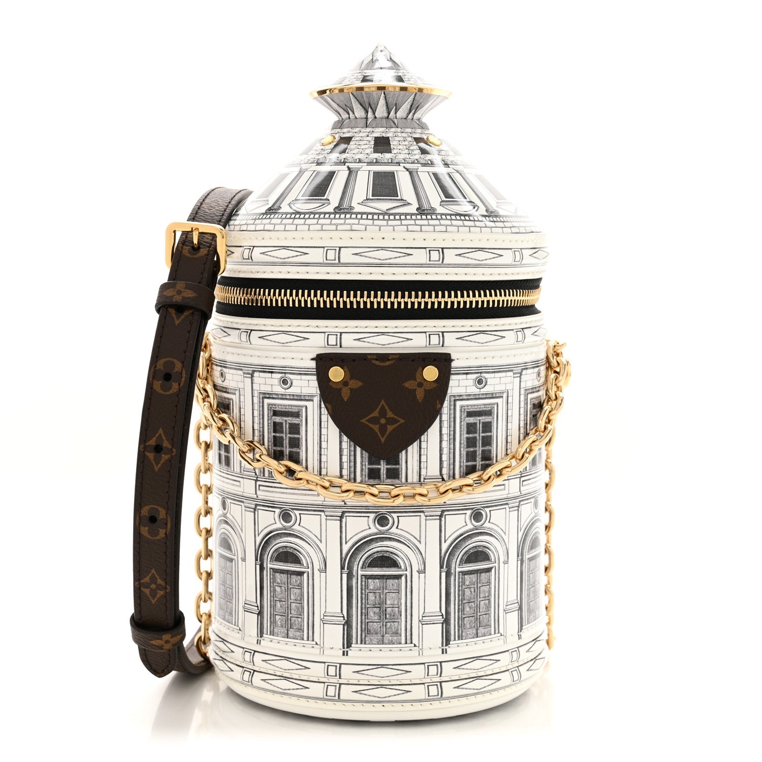 Louis Vuitton X FORNASETTI Calfskin Architettura Cannes Black White 1 of 10