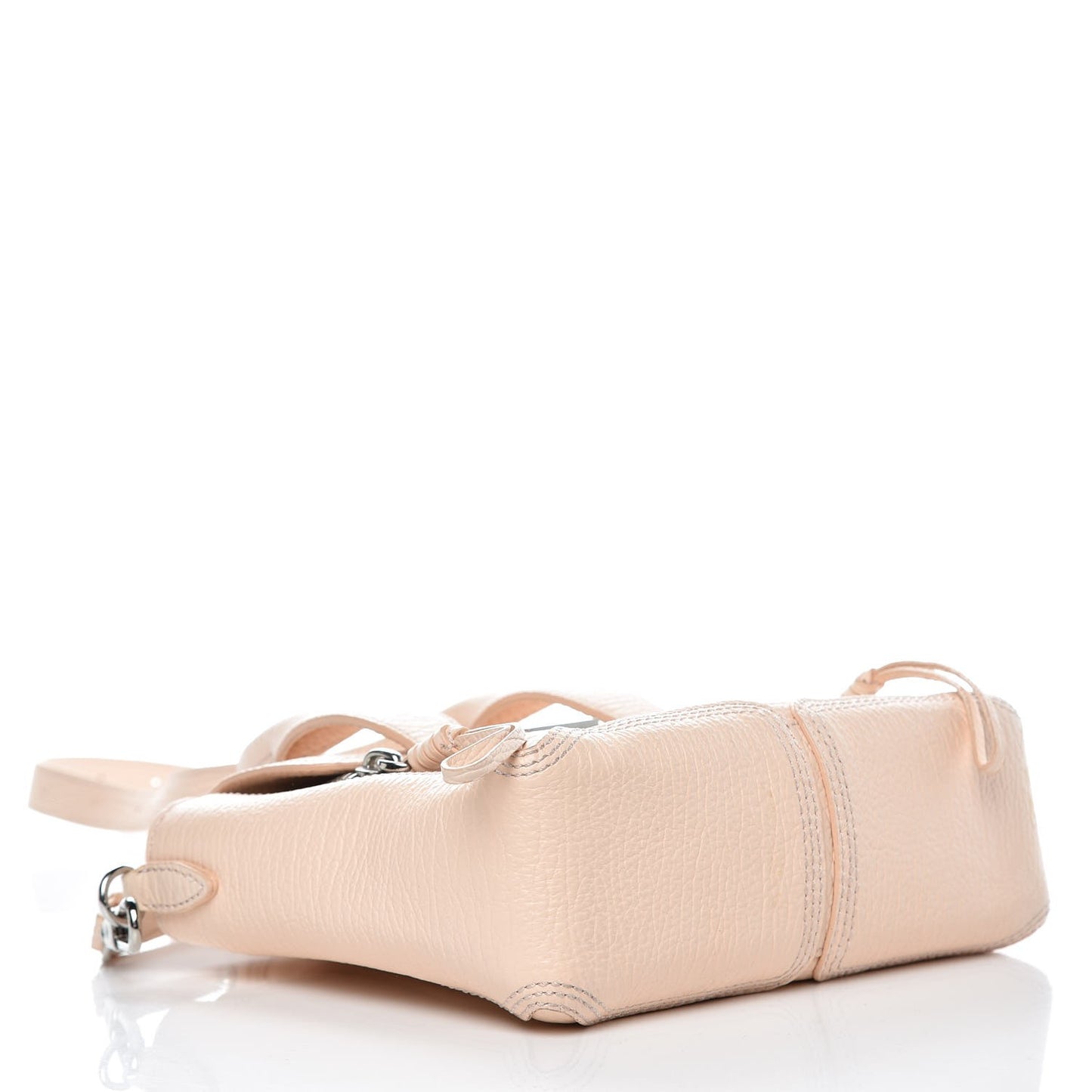 3.1 Textured Calfskin Mini Pashli Satchel White Peach