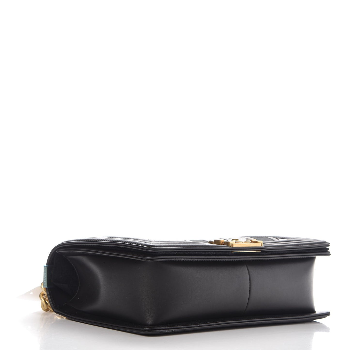 Calfskin Caviar Suede Chevron New Medium Boy Flap Black