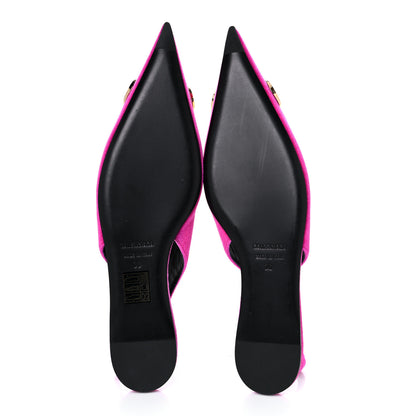 Balenciaga Velvet BB Knife Pointy Toe Slingback Flats 36 Pink 5 of 9