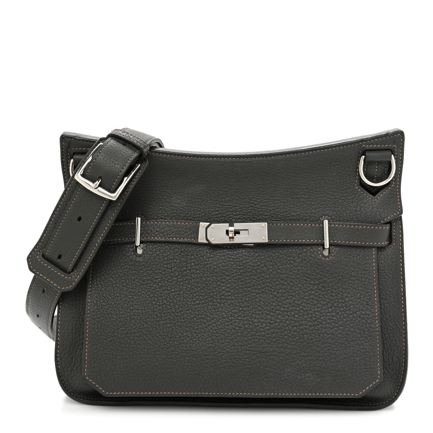 Hermes Taurillon Clemence Eclat Jypsiere 28 Etain Etoupe 1 of 11