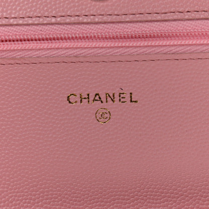 Chanel Caviar Quilted Wallet On Chain WOC Light Pink 6 of 14