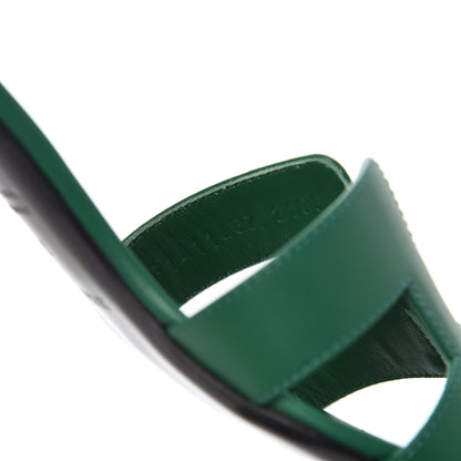 Hermes Calfskin Oasis Sandals 37 Vert Emeraude 16 of 18