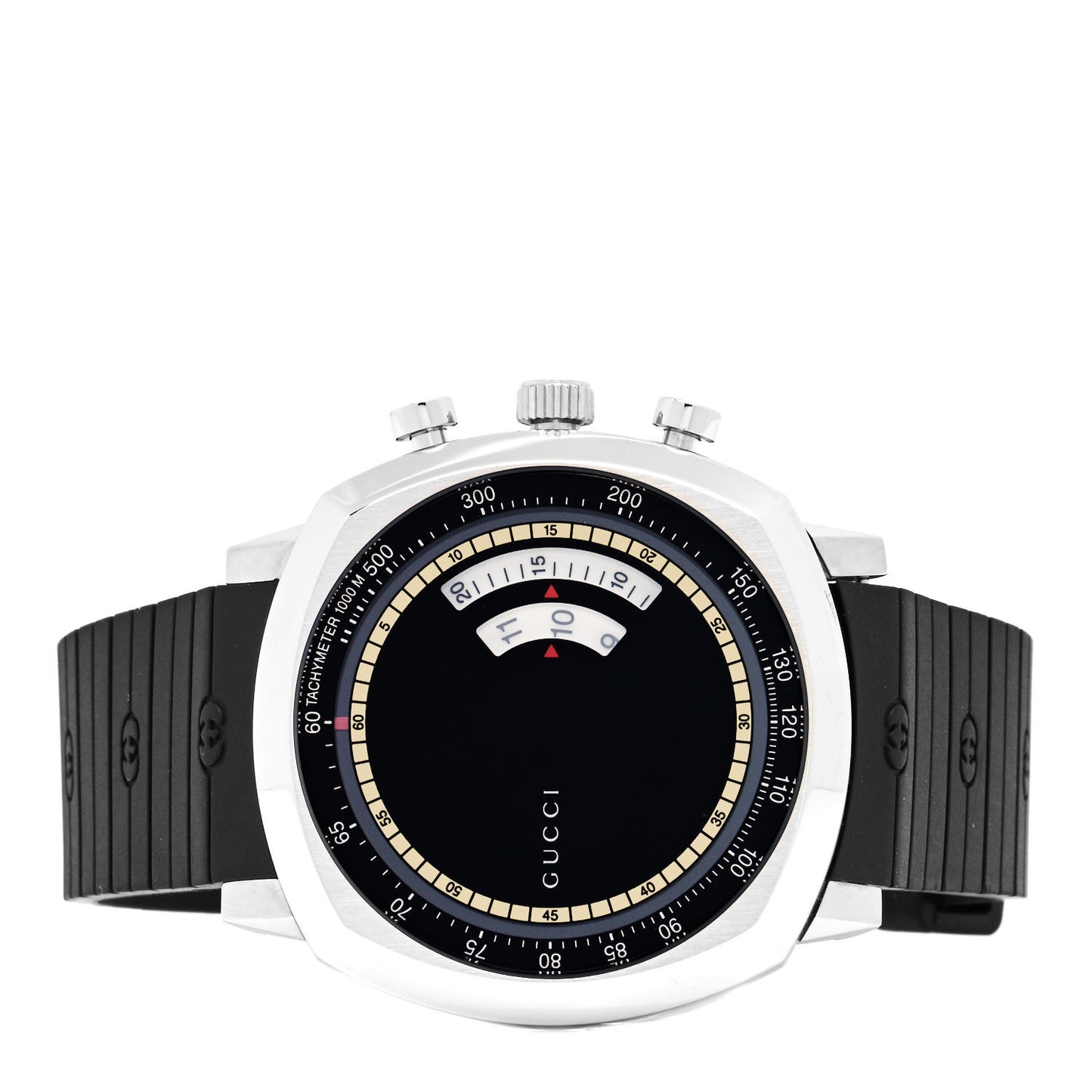 Stainless Steel Rubber 40mm Grip Quartz Watch Black
