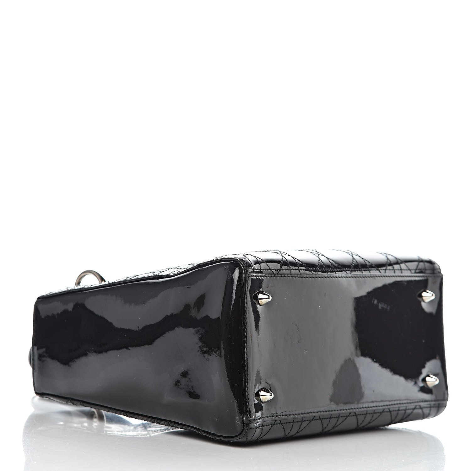Christian Dior Patent Cannage Stitched Medium Lady Dior Black 4 of 13