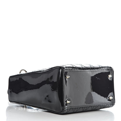 Christian Dior Patent Cannage Stitched Medium Lady Dior Black 4 of 13
