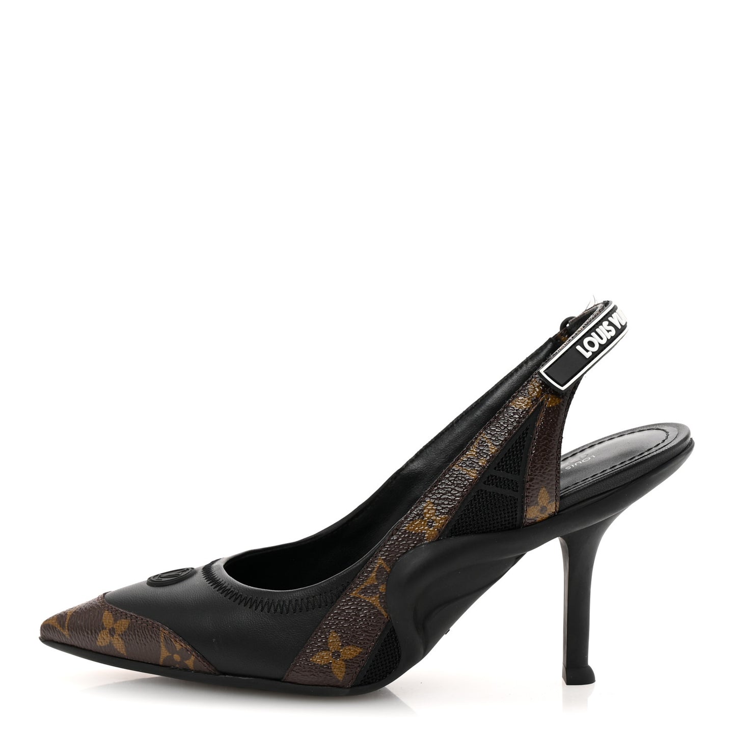 Patent Monogram Lambskin Archlight Slingback 90mm Pumps 38.5 Black