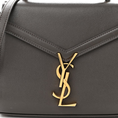 Saint Laurent Grain de Poudre Mini Classic Monogram Cassandra Top Handle Dark Smog 6 of 8