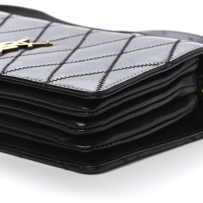 Saint Laurent Lambskin Diamond Quilted Monogram Angie Chain Bag Black 9 of 9
