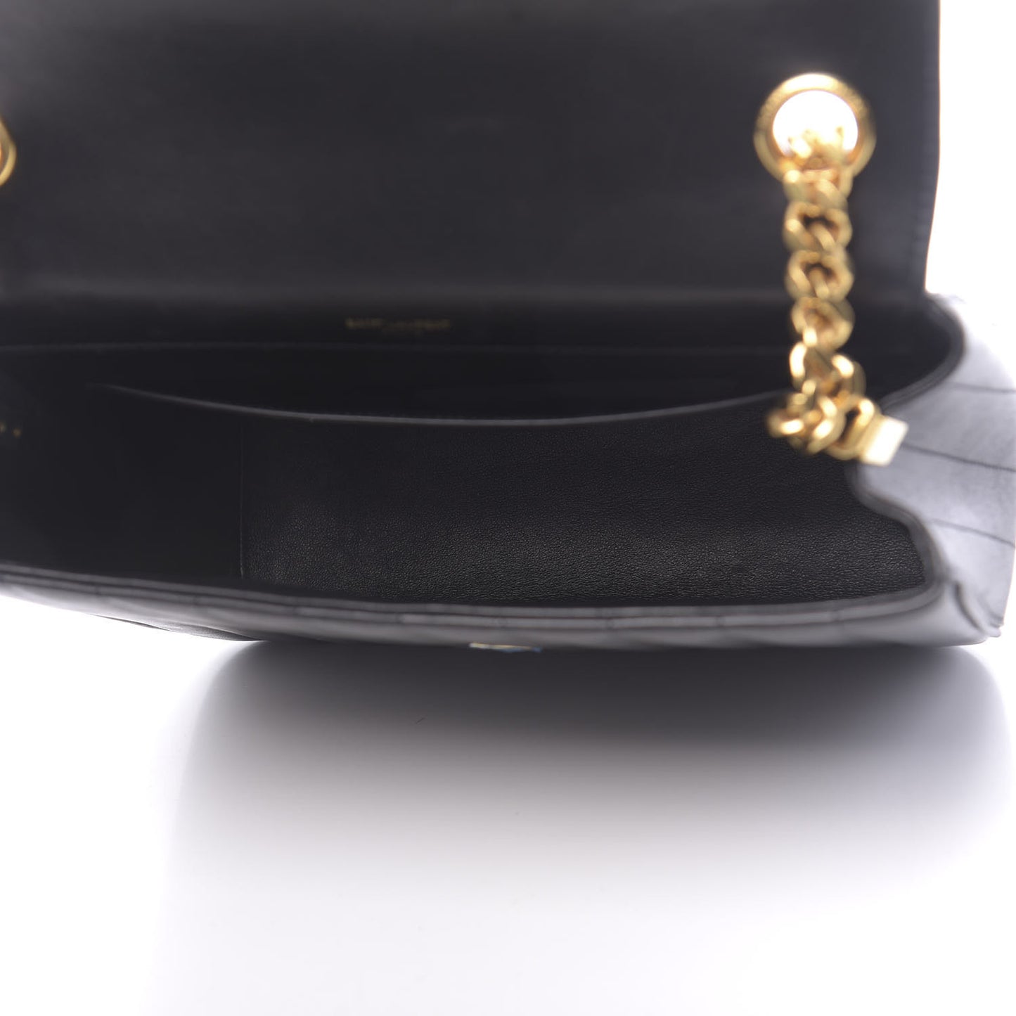 Lambskin Matelasse Monogram Large Vicky Chain Bag Black