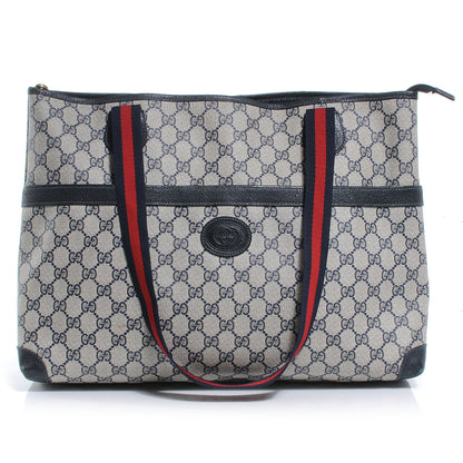 Gucci Monogram Web Handle Tote Navy 1 of 10