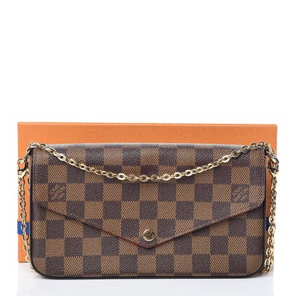Louis Vuitton Damier Ebene Pochette Felicie Chain Wallet 14 of 14