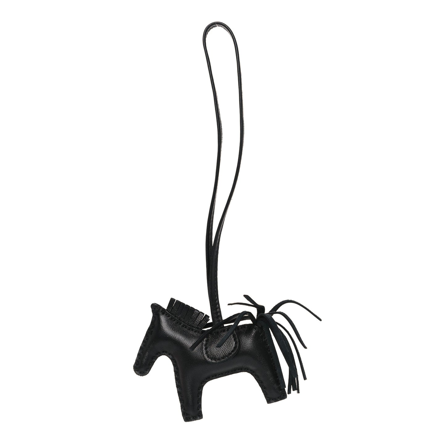 Milo Lambskin Grigri Rodeo Horse Bag Charm PM So Black