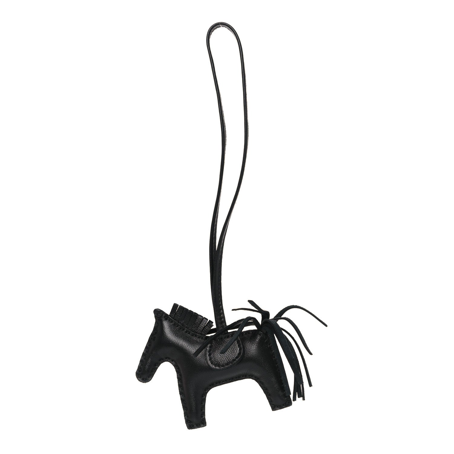 Hermes Milo Lambskin Grigri Rodeo Horse Bag Charm PM So Black 1 of 4