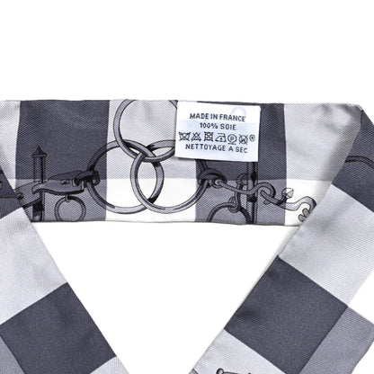 Hermes Silk Mors Et Gourmettes Vichy Twilly Anthracite Menthol White 4 of 4