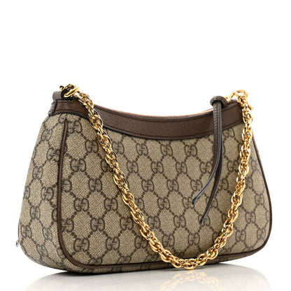 Gucci GG Supreme Monogram Textured Dollar Calfskin Web Small Ophidia GG Handbag Beige Ebony New Acero 3 of 10