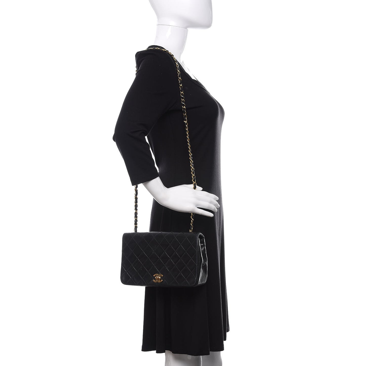 Lambskin Quilted Small Single Flap Black