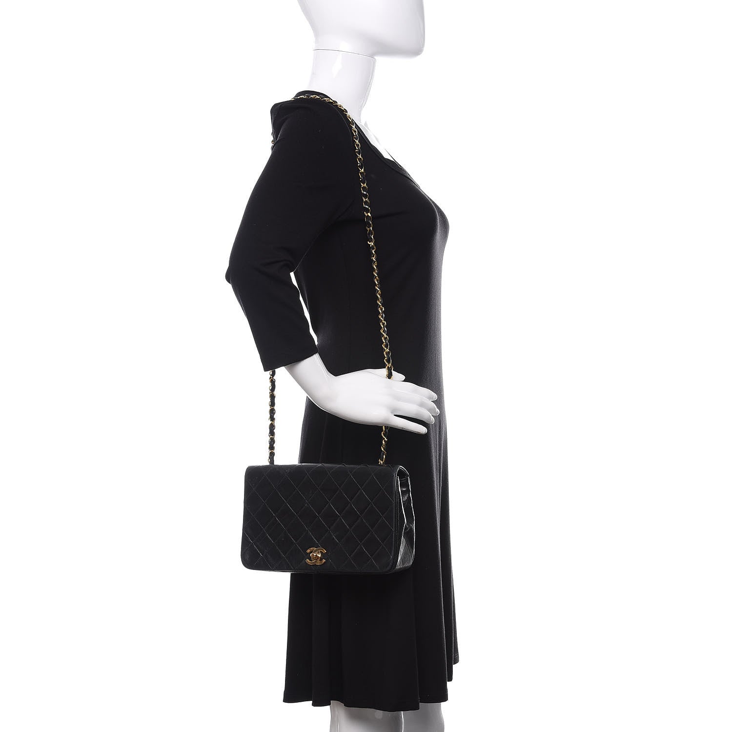 Chanel Lambskin Quilted Small Single Flap Black 2 of 10