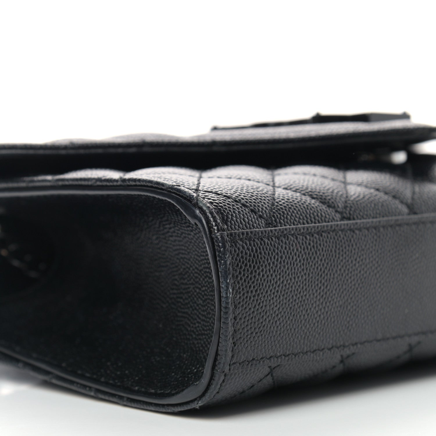 Saint Laurent Grain De Poudre Textured Mixed Matelasse Triquilt Small Monogram Satchel Black 9 of 11