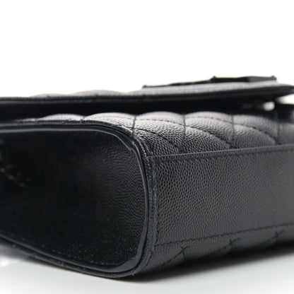Saint Laurent Grain De Poudre Textured Mixed Matelasse Triquilt Small Monogram Satchel Black 9 of 11