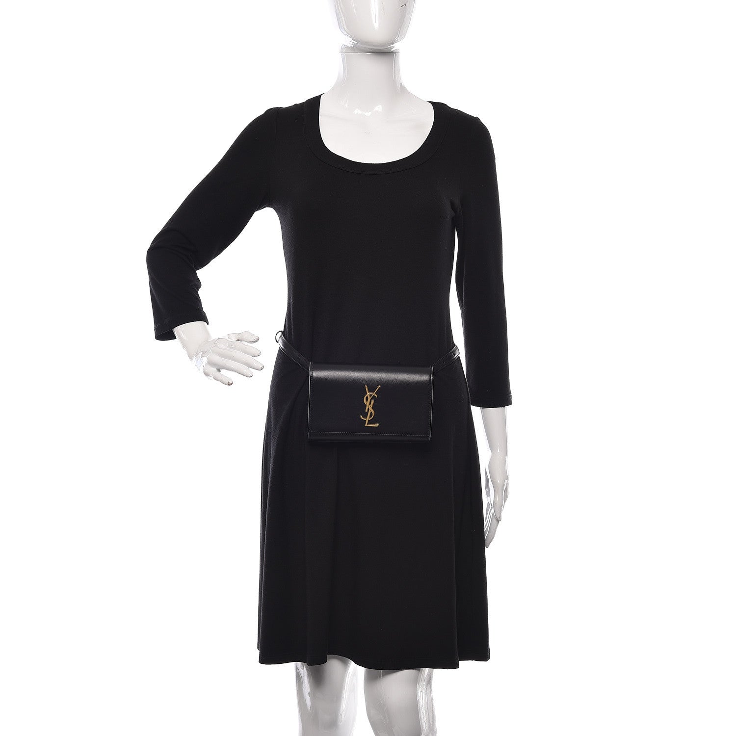 Saint Laurent Smooth Calfskin Monogram Kate Belt Bag Black 2 of 10