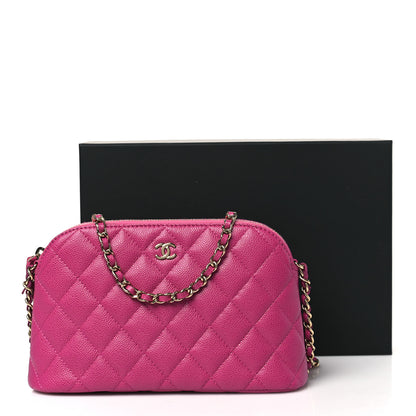 Chanel Caviar Quilted Classic Clutch With Chain Fuchsia 11 of 11