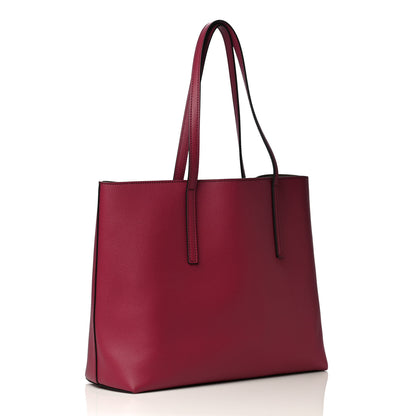 Fendi Vitello Vienna Enamel F is Fendi Shopping Tote Black Cherry Taupe 4 of 9