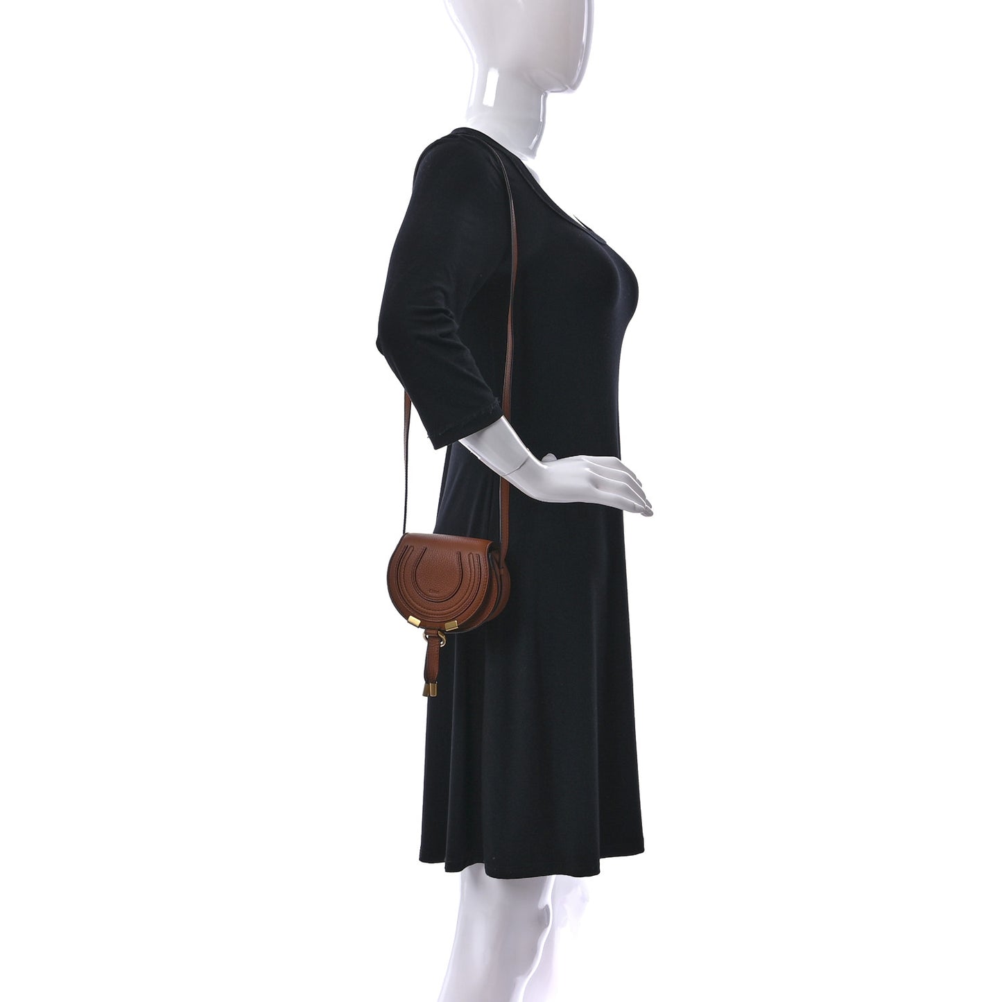 Calfskin Nano Marcie Saddle Bag Tan