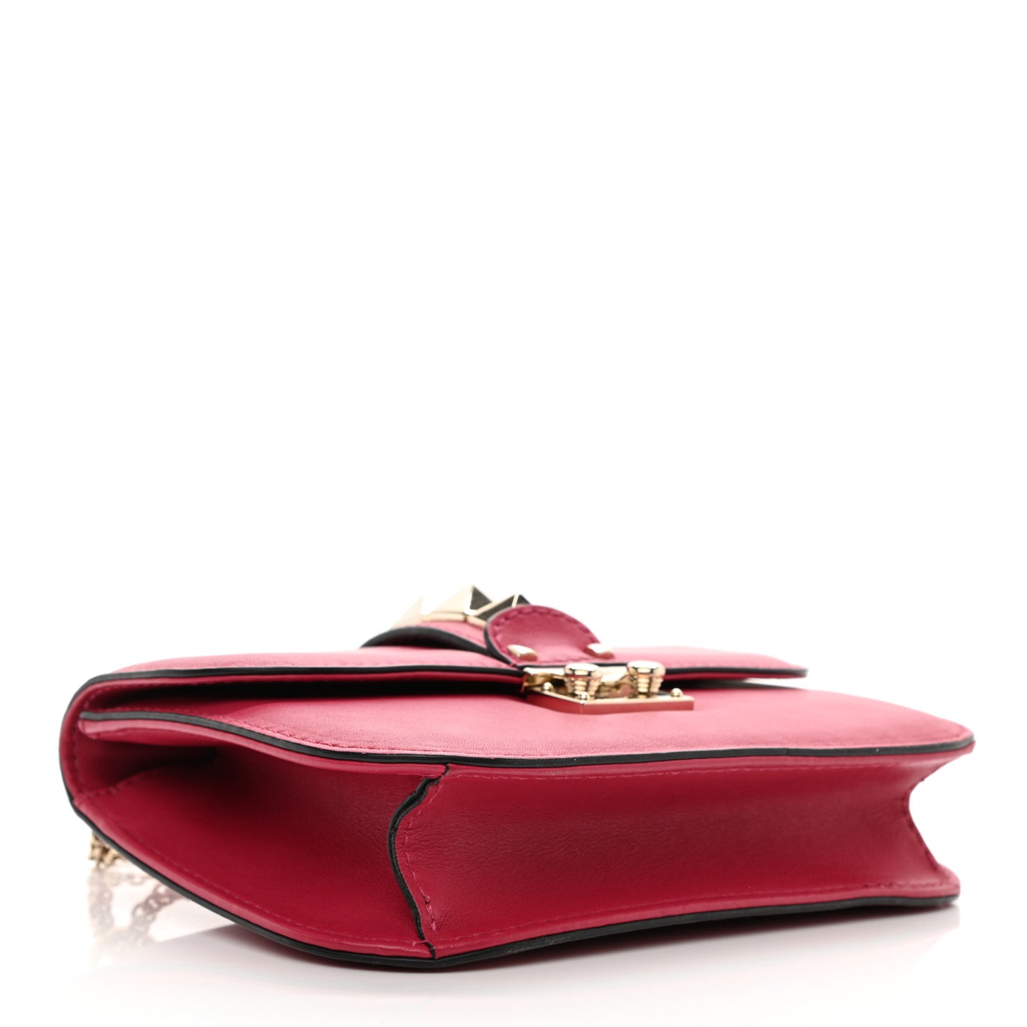 Vitello Small Glam Lock Rockstud Flap Cyclamin