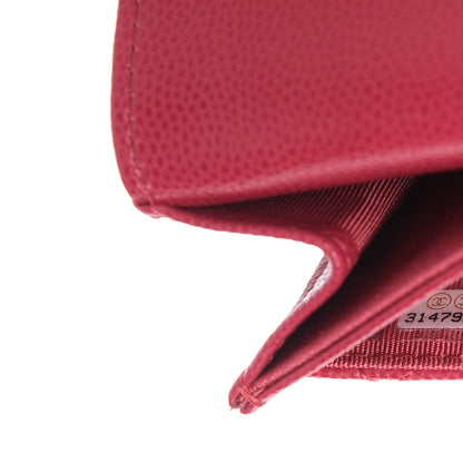 Chanel Caviar Quilted Flap Card Holder Wallet Dark Pink 10 of 11