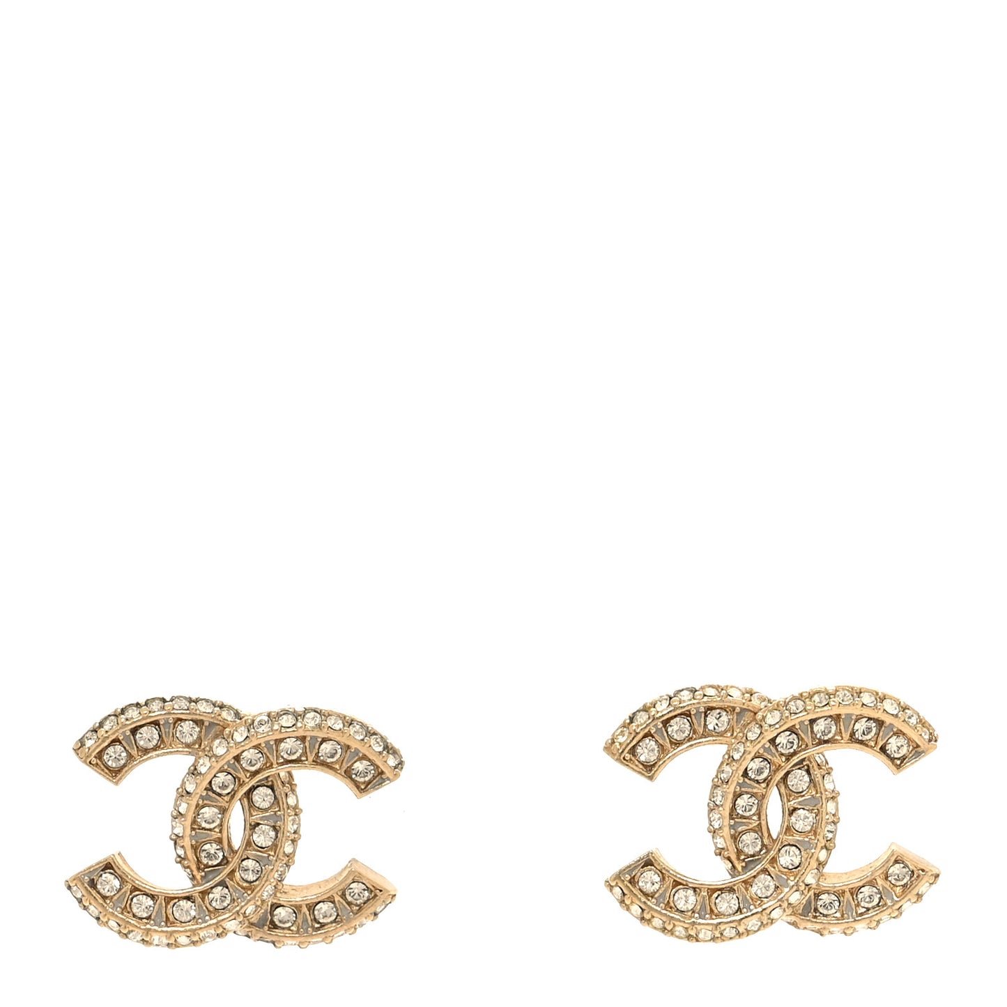 Crystal Timeless CC Earrings Light Gold