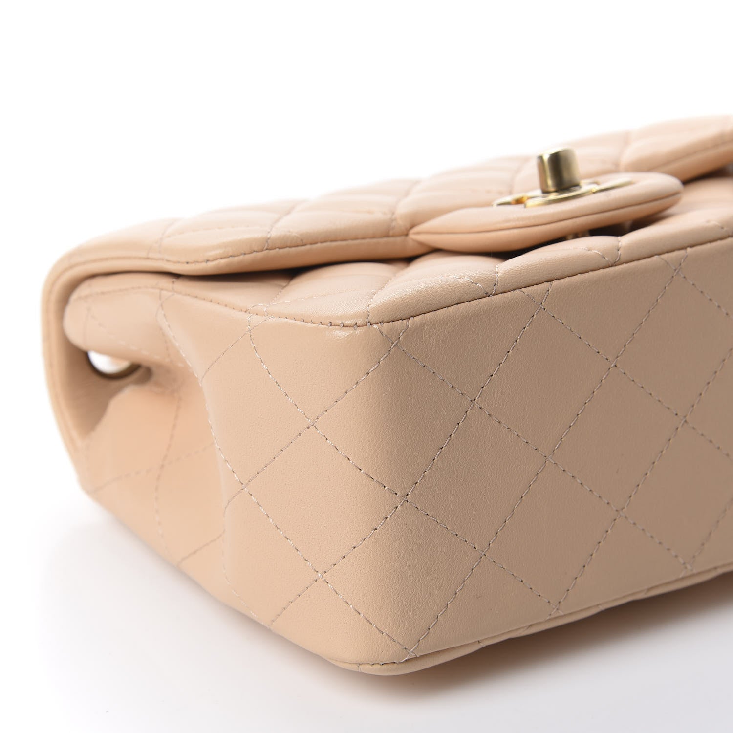 Chanel Lambskin Quilted Mini Square Flap Beige 6 of 11