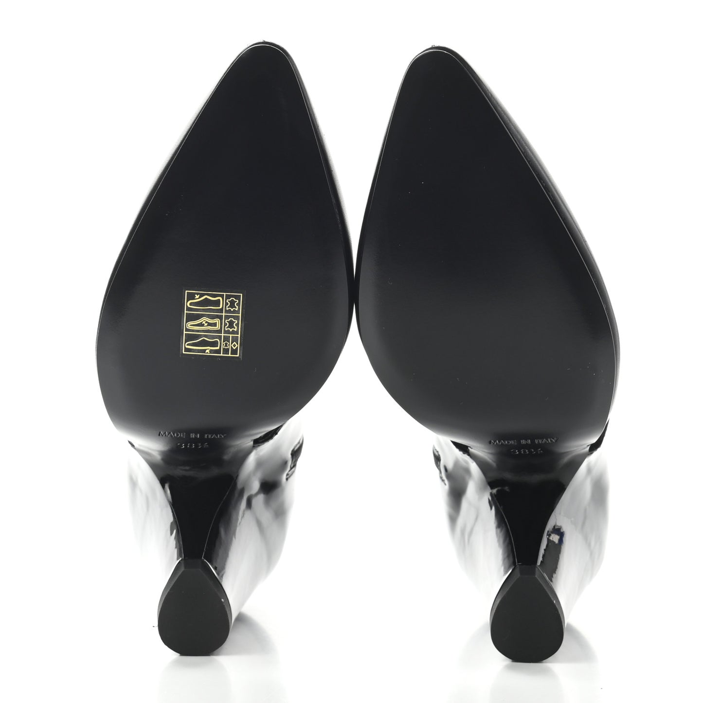 Lambskin Patent Calfskin Short Ankle Boots 38.5 Black