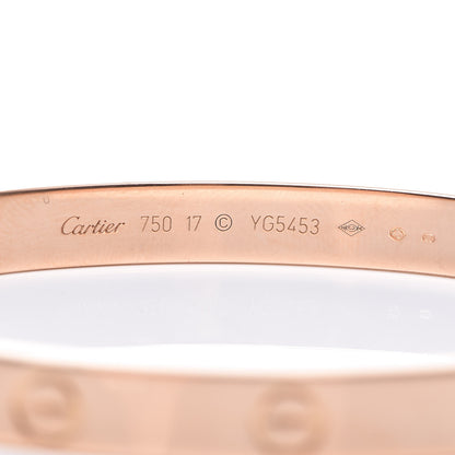 Cartier 18K Pink Gold LOVE Bracelet 17 4 of 6
