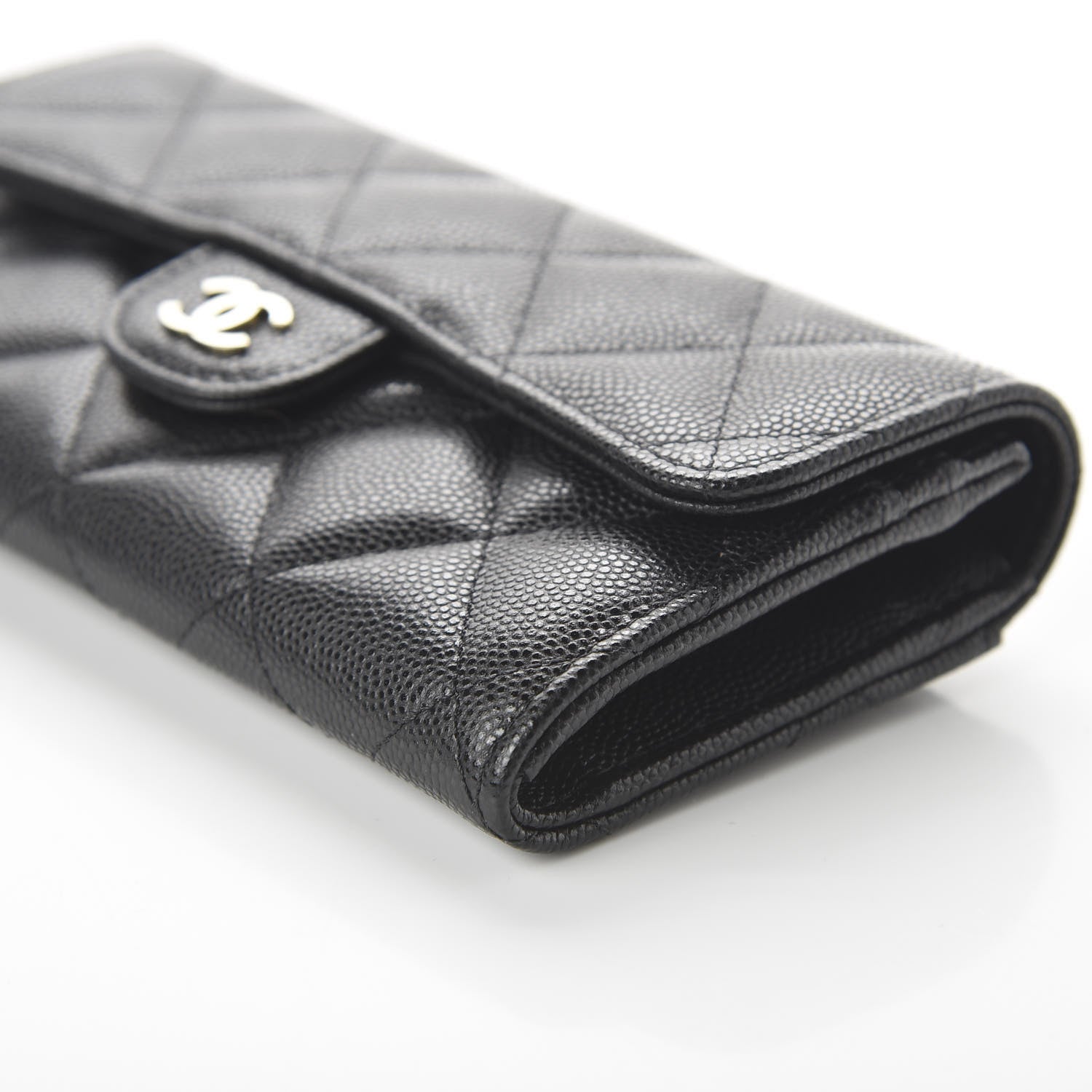 Chanel Caviar Quilted Medium Gusset Flap Wallet Black 7 of 11