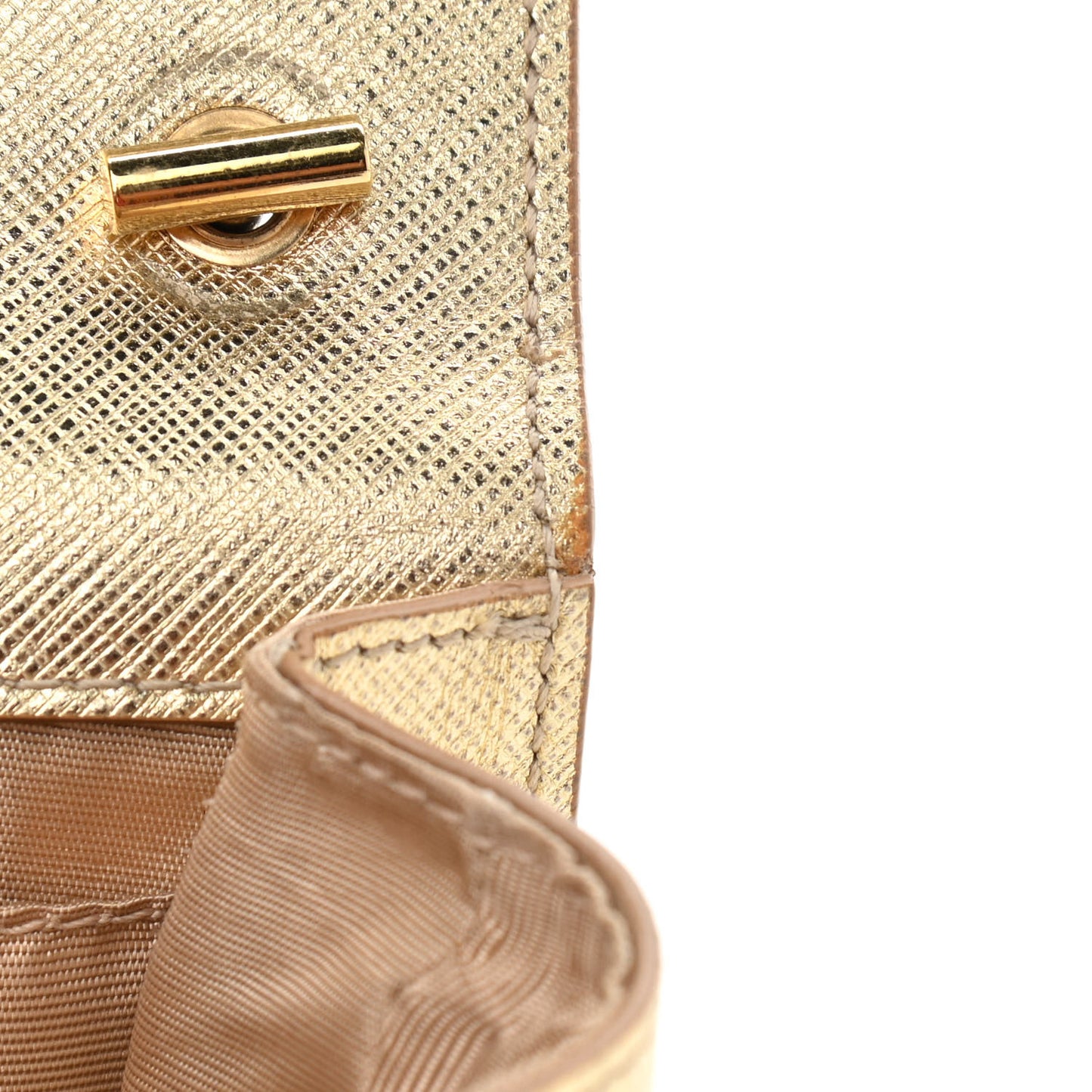 Hammered Calfskin Mini Vara Bow Crossbody Bag Gold