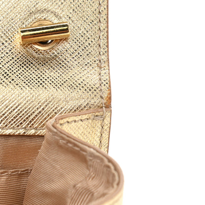 Salvatore Ferragamo Hammered Calfskin Mini Vara Bow Crossbody Bag Gold 14 of 17