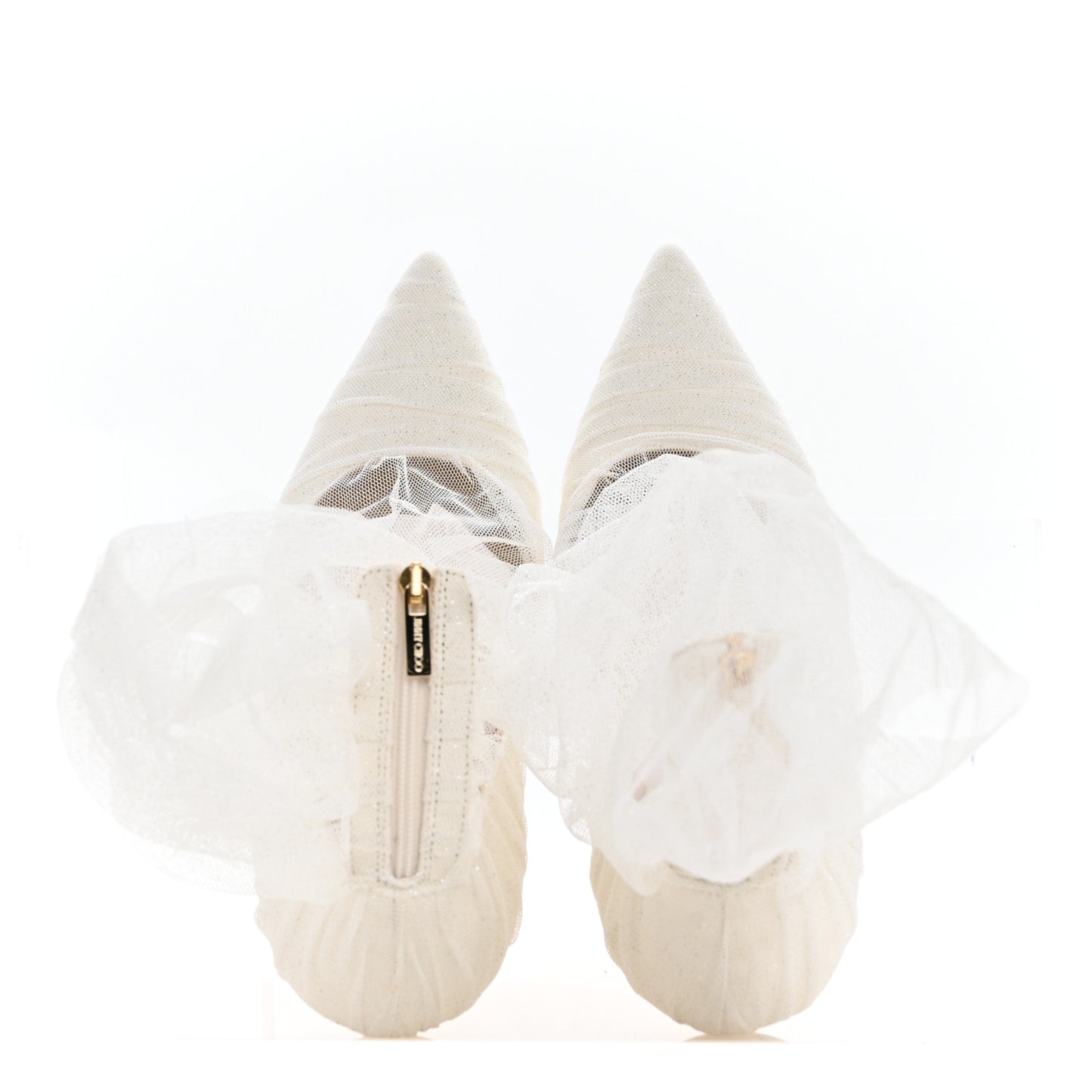 Satin Tulle Lavish 100 Pumps 38 White Silver