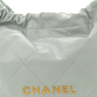 Chanel Shiny Calfskin Quilted Chanel 22 Light Blue 9 of 11