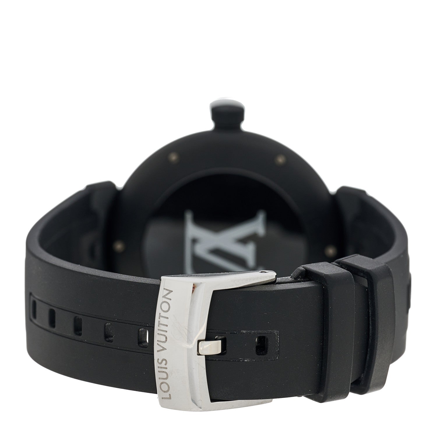 Louis Vuitton Stainless Steel Rubber 42mm Tambour Automatic Watch Black 3 of 4
