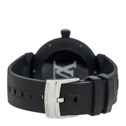 Louis Vuitton Stainless Steel Rubber 42mm Tambour Automatic Watch Black 3 of 4