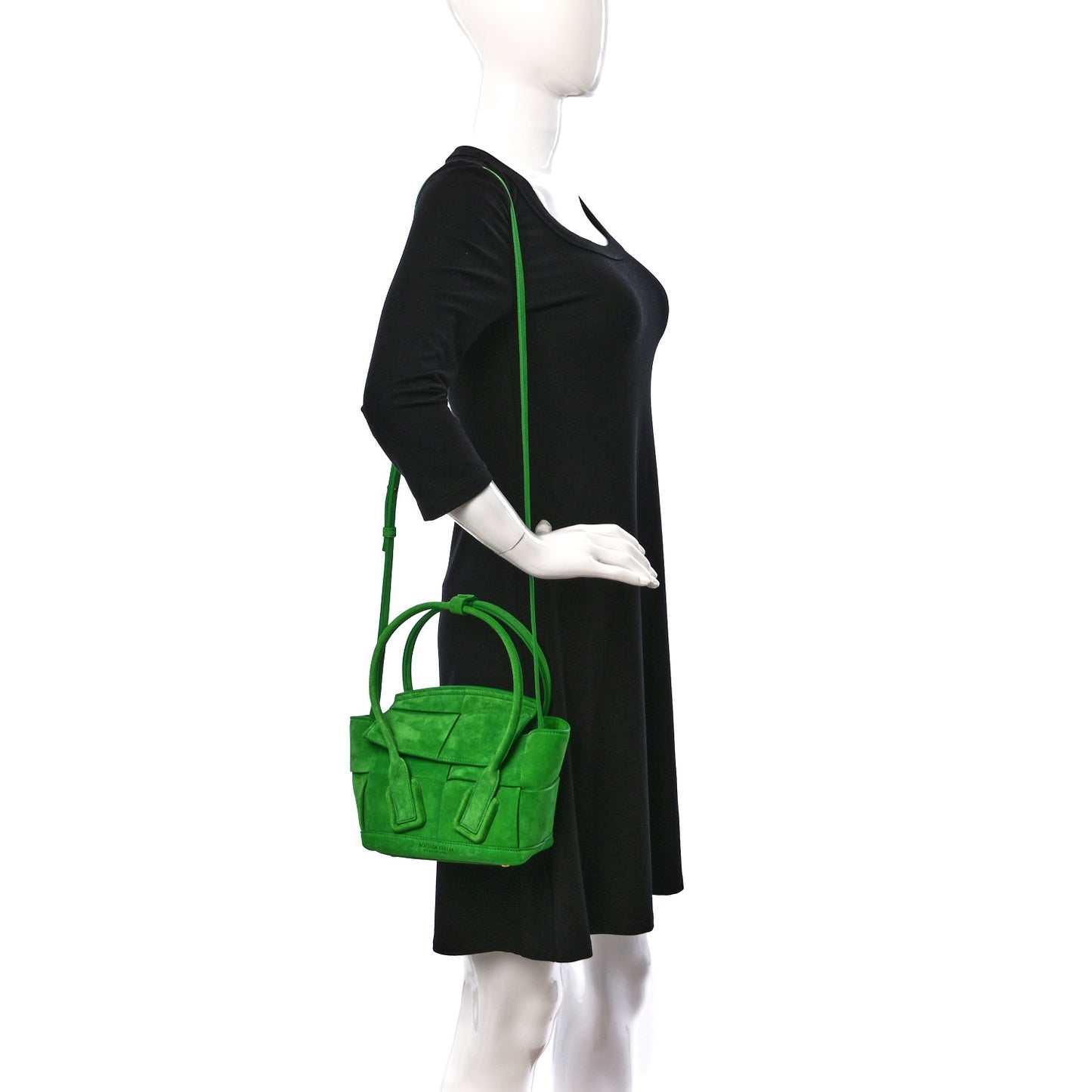 Suede Mini Maxi Intrecciato Arco 33 Parakeet