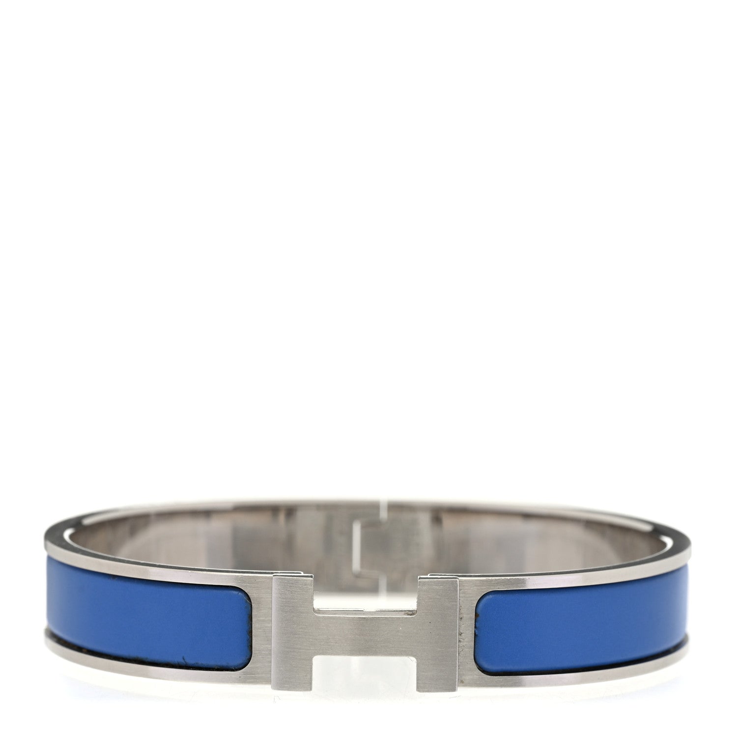 Hermes Matte Enamel Narrow Clic Clac HH Bracelet GM Bleu Mediterranean 1 of 5