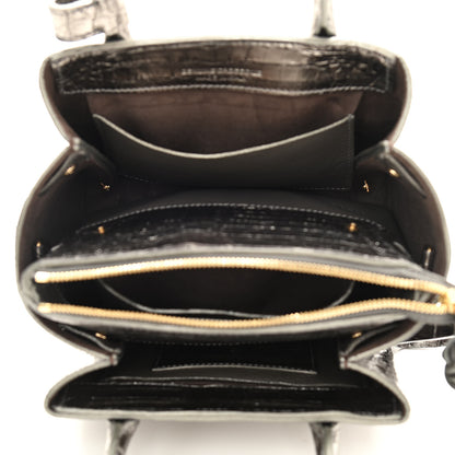 Nancy Gonzalez Metallic Crocodile Mini Cristie Satchel Anthracite 6 of 13