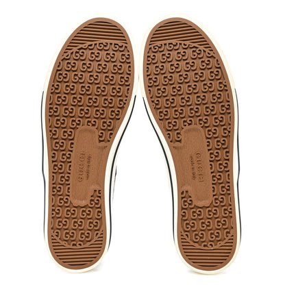 Gucci New Denim GG Monogram Web Womens 1977 Tennis High Top Sneakers 7.5 Blue Tea Mystic White 5 of 8