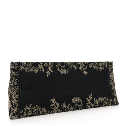 Christian Dior Canvas Embroidered Large Ornamental Cornely Book Tote Black Beige 4 of 12