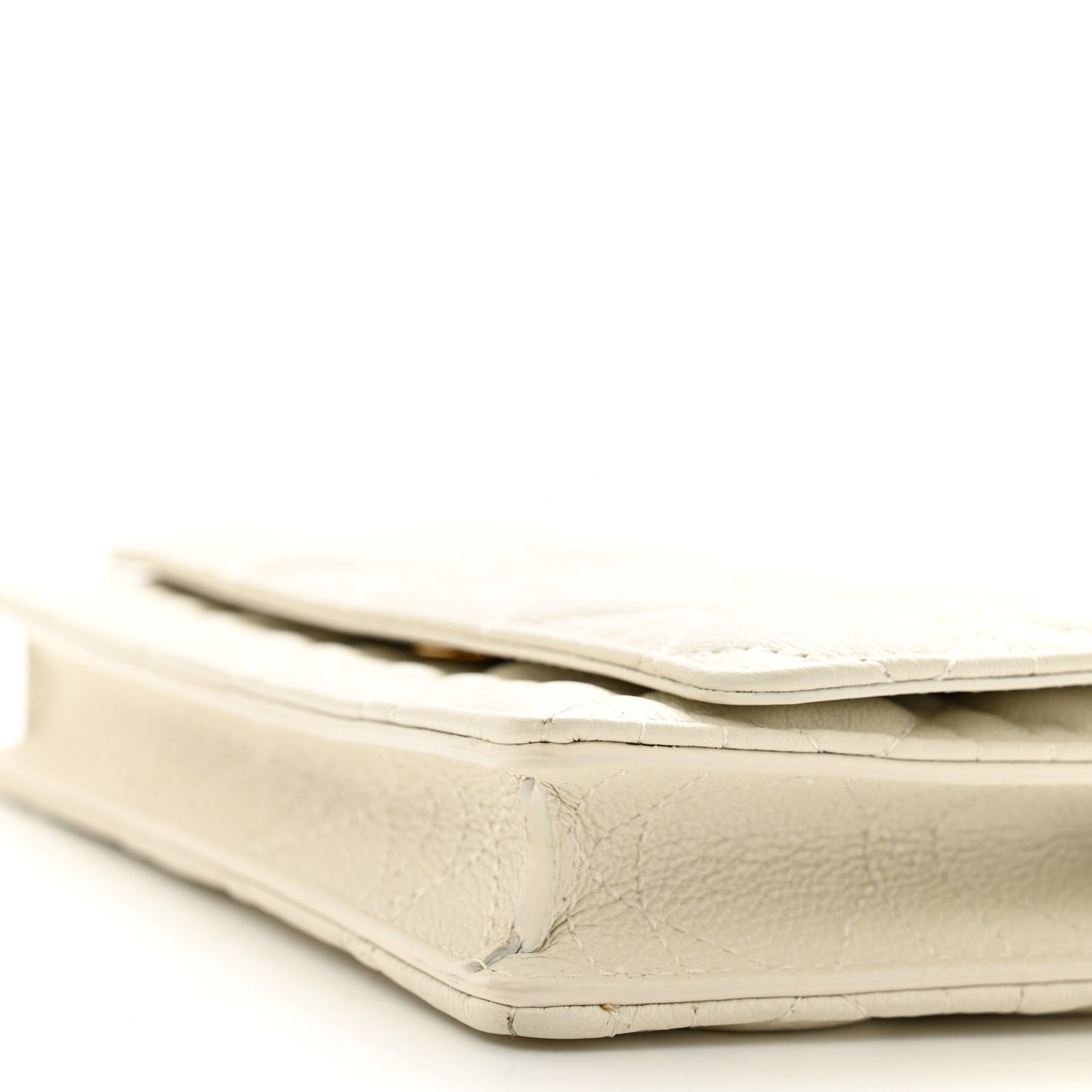 Supple Calfskin Caro Pouch with Chain Latte
