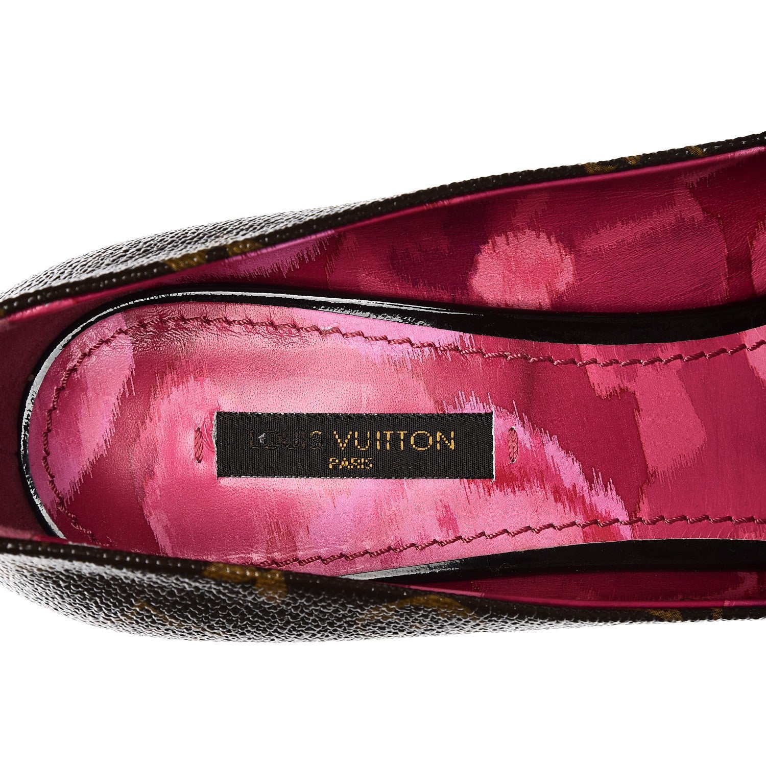 Louis Vuitton Patent Monogram Rosemary Peep Toe Pumps 37 7 of 8